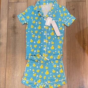 Katie J NYC Blue Duck Print Pajama Set